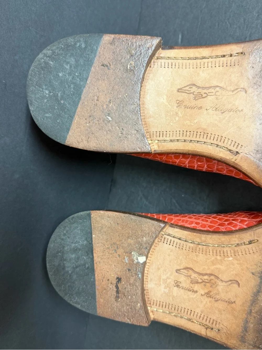 MAURI Exotic Leather ALLIGATOR Dress Shoes Men 12 Tan Salmon Italy Rare